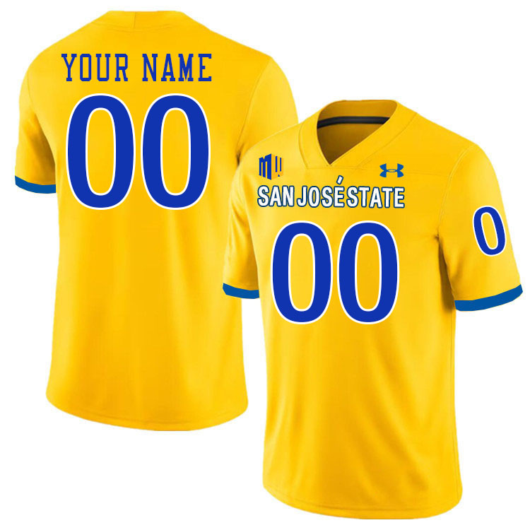 Custom San Jose State Spartans Name And Number Football Jersey-Gold